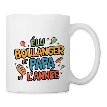 Elu boulanger et papa de l'année - Mug blanc - blanc - Droite