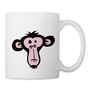 triste confus tête de singe ennui visage - Mug blanc - blanc - Droite