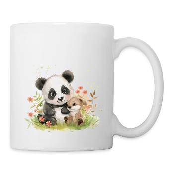 Cute Panda And Dog Friends - Tasse - Weiß - Rechts