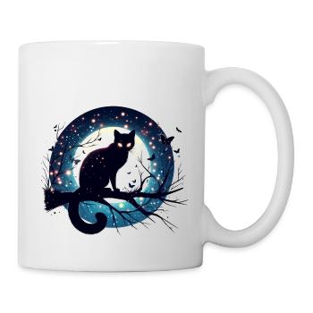 Full Moon with Black Cat Halloween - Mug - white - Right
