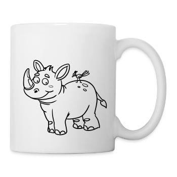 🦏 Nashorn-Motiv für Kinderkleidung, Taschen &mehr - Tasse - Weiß - Rechts