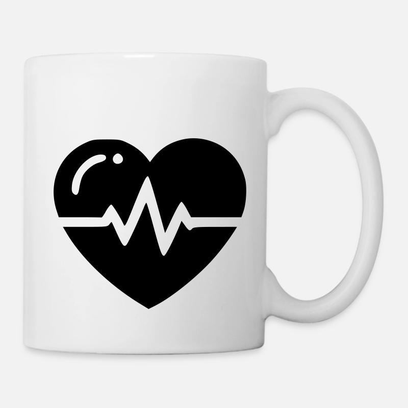 Coeur Moniteur - Mug blanc - blanc