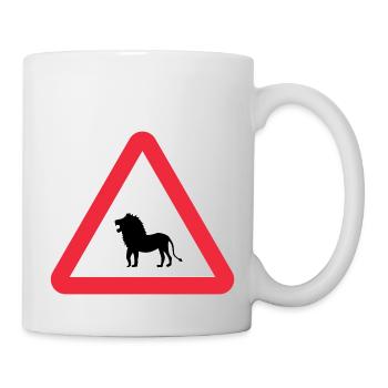 Caution Lion Warning - Mug - white - Right