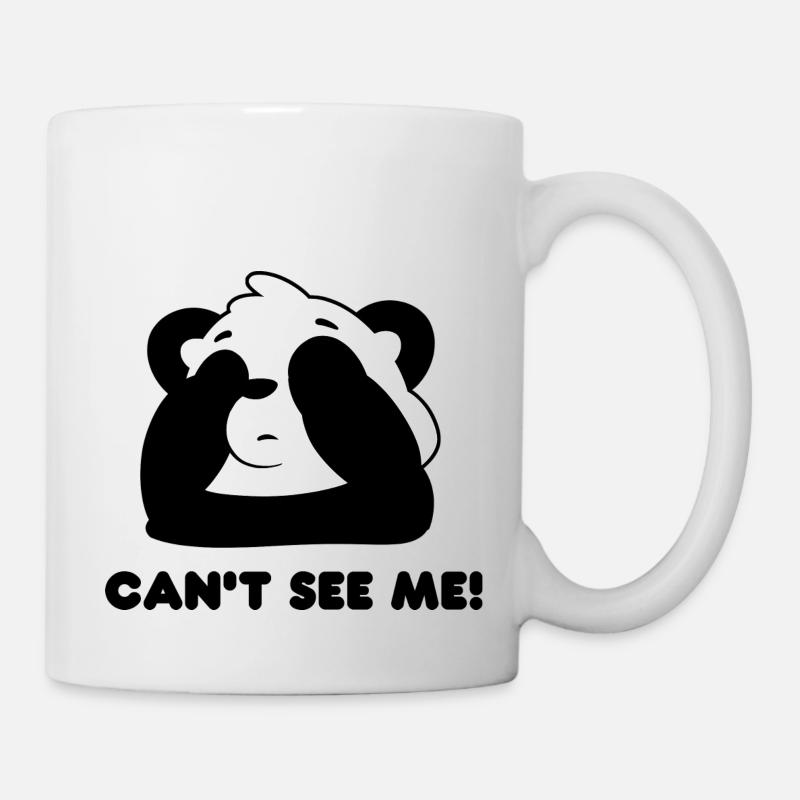 Panda Design « JE NE PEUX PAS ME VOIR » - Mug blanc - blanc