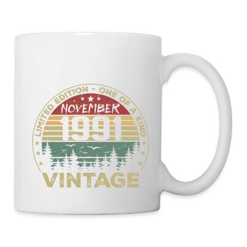 November 1991 Vintage Geschenk - Geboren im November 1991 - Tasse - Weiß - Rechts