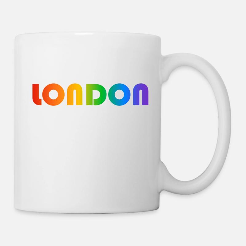 London Rainbow Text - Mug - white