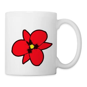 Rote Schöne Blume Frühling Sommer Natur Blümchen - Tasse - Weiß - Rechts