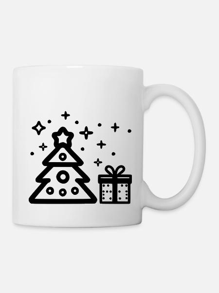 Klassischer Weihnachtsbaum - Tasse - Weiß