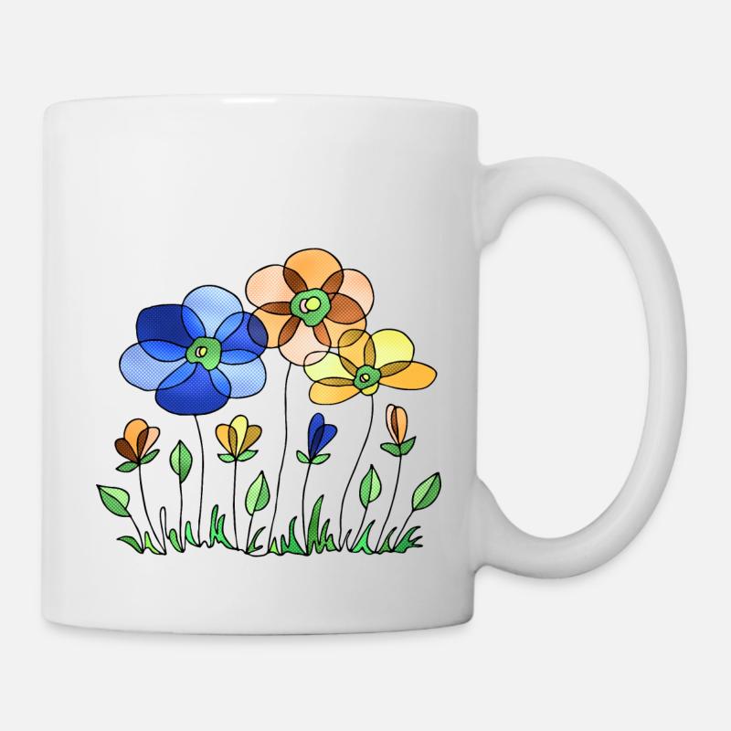 Blumen - Tasse - Weiß