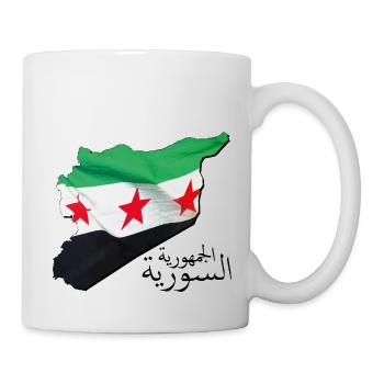 Drapeau de la Syrie sur la carte de la Syrie SY - Mug blanc - blanc - Droite