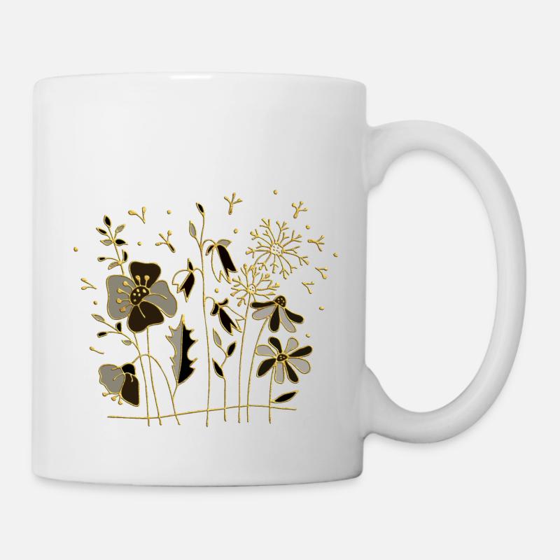 Blumen - Tasse - Weiß