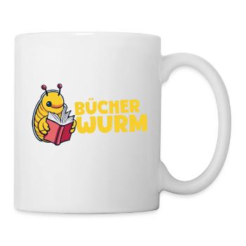 Bücherwurm - Tasse - Weiß - Rechts