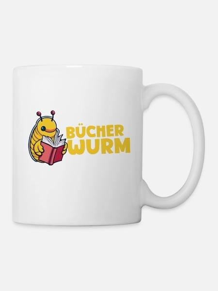 Bücherwurm - Tasse - Weiß