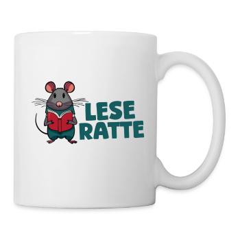 Leseratte - Tasse - Weiß - Rechts