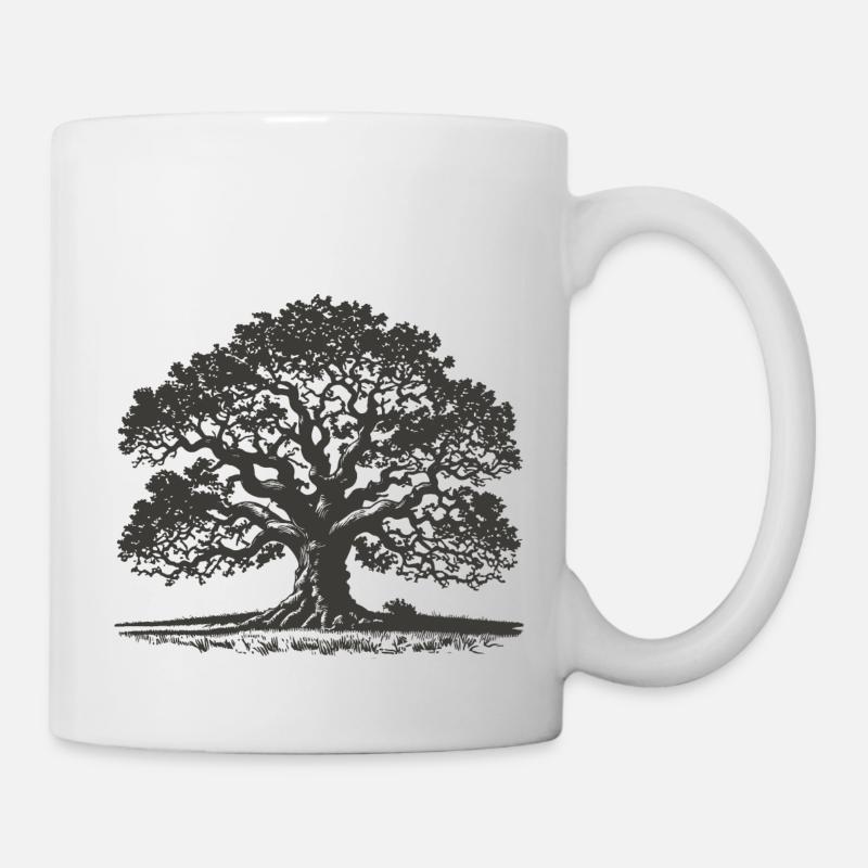 Eiche - Tasse - Weiß