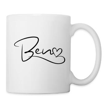 Ben Last Name First Name Heart Decor - Mug - white - Right