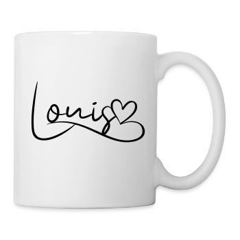 Louis Nom Prénom Coeur Décor - Mug blanc - blanc - Droite