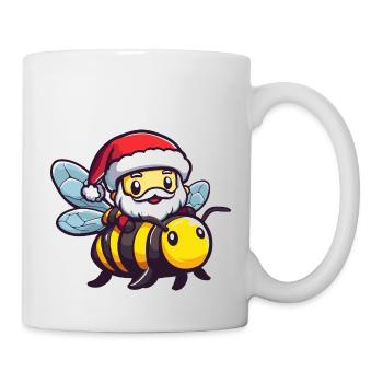 Abeille Père Noël Dessin animé - Mug blanc - blanc - Droite