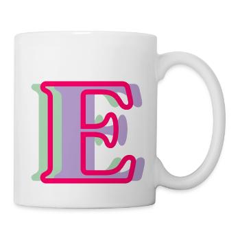 Mehrfarbiger Buchstabe e – originelle Geschenkidee - Tasse - Weiß - Rechts