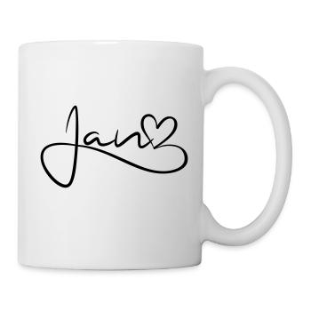 Jan Surname First Name Heart Decor - Mug - white - Right