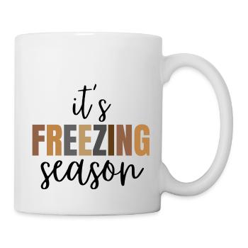 Funny It's Freezing Season, Winter Lovers - Mug - white - Right
