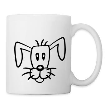 Visage de chien Petit chiot heureux Animal de compagnie - Mug blanc - blanc - Droite