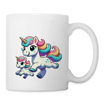 Unicorn mother with child - Mug - white - Right