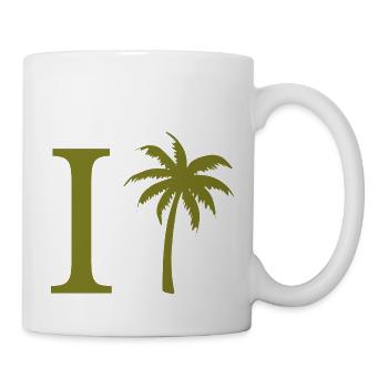 Lettre i vert Palm - Mug blanc - blanc - Droite