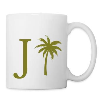 Lettre j vert Palm - Mug blanc - blanc - Droite
