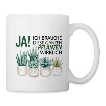 Pflanzenliebhaber Sukkulenten Spruch Botanik - Tasse - Weiß - Rechts