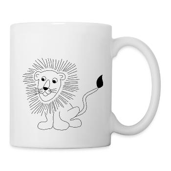 Lion - graphique en noir et blanc - Mug blanc - blanc - Droite