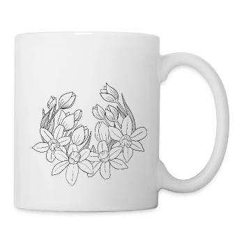 Frühlingsblumen - Tasse - Weiß - Rechts