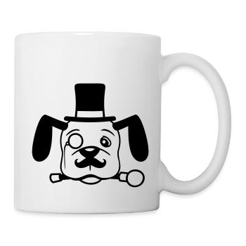 Chien M. Sir Cylindre Chapeau Monocle Lunettes Empire - Mug blanc - blanc - Droite