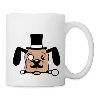 Chien M. Sir Cylindre Chapeau Monocle Lunettes Empire - Mug blanc - blanc - Droite