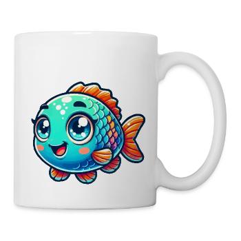 fisch comic - Tasse - Weiß - Rechts
