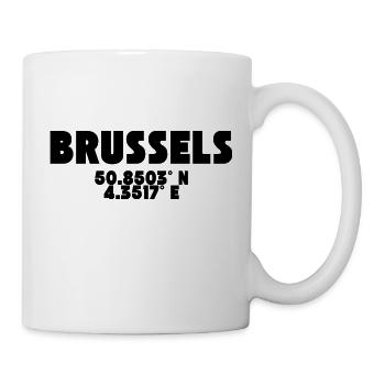 Brussels - Brussels / T Shirt Design with Coordinate - Mug - white - Right