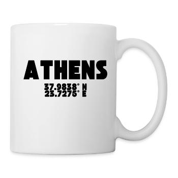 Athens / Athen - Design mit Koordinaten - Tasse - Weiß - Rechts