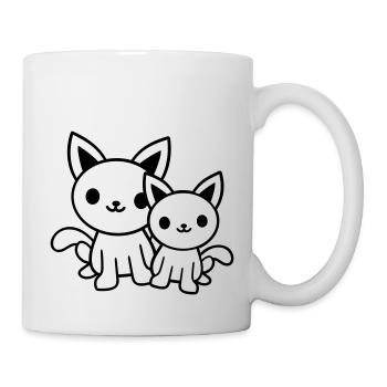 2 chats amis équipe équipage deux chatons de compagnie - Mug blanc - blanc - Droite