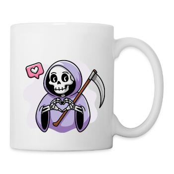Cute Grim Reaper with Heart Hands - Mug - white - Right