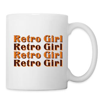 Retro Girl – 70s Vintage Style - Mug - white - Right