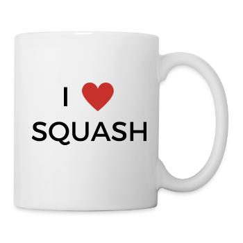 I love Squash / Ich liebe Squash T Shirt - Tasse - Weiß - Rechts