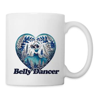 Blaue Blumen Bauchtänzerin Hafla - Tasse - Weiß - Rechts