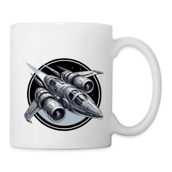 Raumschiff silber - Tasse - Weiß - Rechts