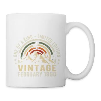Anniversaire - février Cadeau Vintage février 1990 - Mug blanc - blanc - Droite