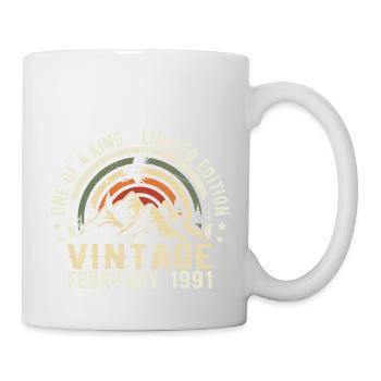 Anniversaire - février Cadeau Vintage février 1991 - Mug blanc - blanc - Droite