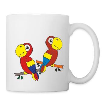 Amis perroquets - Mug blanc - blanc - Droite