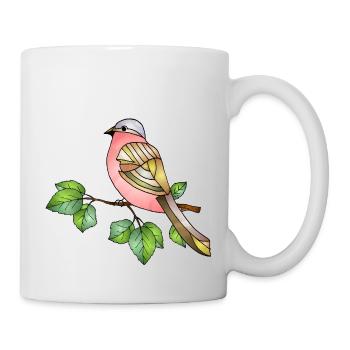 Bunter Vogel - Tasse - Weiß - Rechts