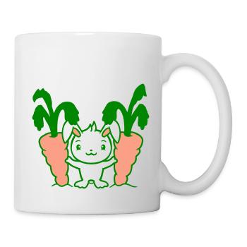 Bunny Two Large Huge Carrots Carrots Harvest Sweet - Mug - white - Right