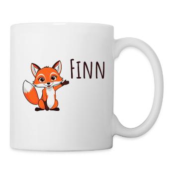 Fuchs Finn - Mein Name ist Finn - Süßes Waldtiere - Tasse - Weiß - Rechts
