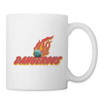Gefährlich – Flammender Meteor Statement - Tasse - Weiß - Rechts